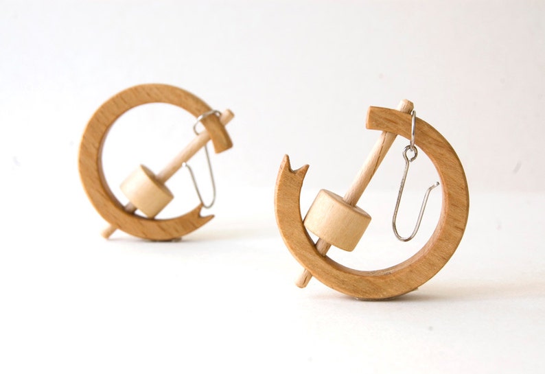 Wood hoop earrings, wooden earrings, unique hoop earrings image 1