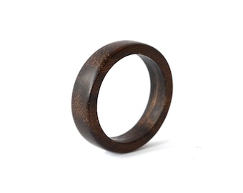 Ziricote wood ring, Mens wedding ring wood, Wood ring with engraving, Wood promise ring for him, 5 years anniversary gift, Rings for couples