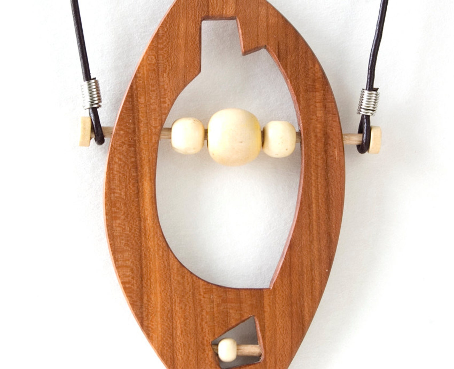 Geometric Wood Necklace Women Wood Pendant Natural Jewelry Etsy