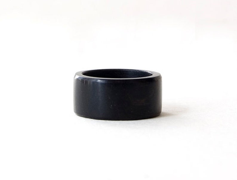 Ebony wood ring, Black wood ring, Wooden ring, Couples wedding bands, Ebony wood band, Engraved wedding ring, Black wedding band wood image 6