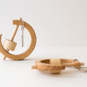 Wood hoop earrings, wooden earrings, unique hoop earrings image 3