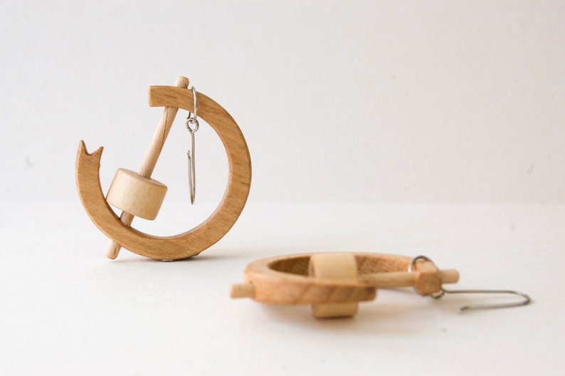 Wood hoop earrings, wooden earrings, unique hoop earrings image 3