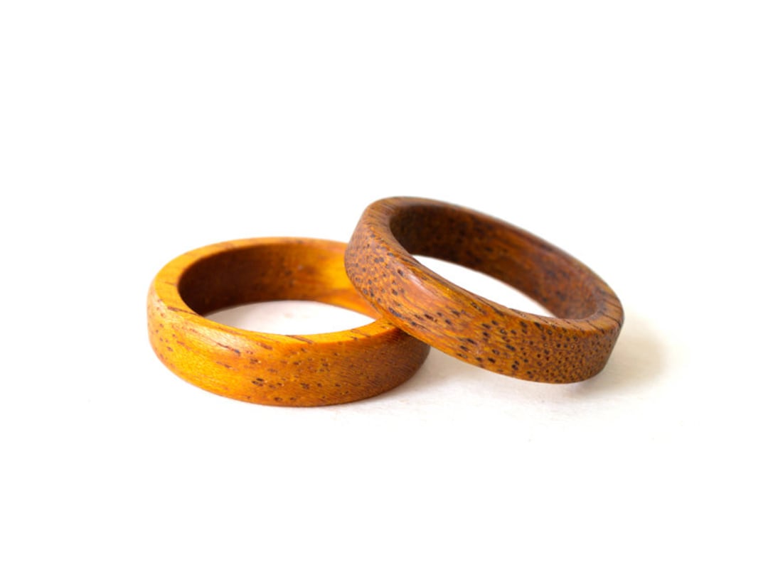 Wood Promise Rings Couples Promise Ring Set, His and Hers Ring, Custom Wood Ring, Wood ...