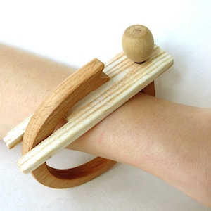 Wooden bracelet, natural bracelet, statement bracelet image 1