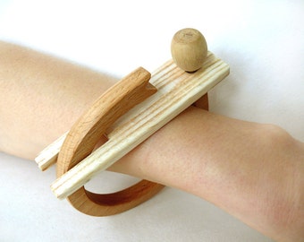 Wooden bracelet, natural bracelet, statement bracelet