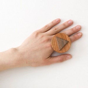 Wood ring, wood ring women,  geometric ring, gift for her