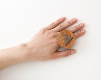 Wood ring, wood ring women,  geometric ring, gift for her