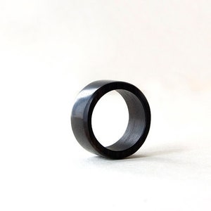 Ebony wood ring, Black wood ring, Wooden ring, Couples wedding bands, Ebony wood band, Engraved wedding ring, Black wedding band wood image 5