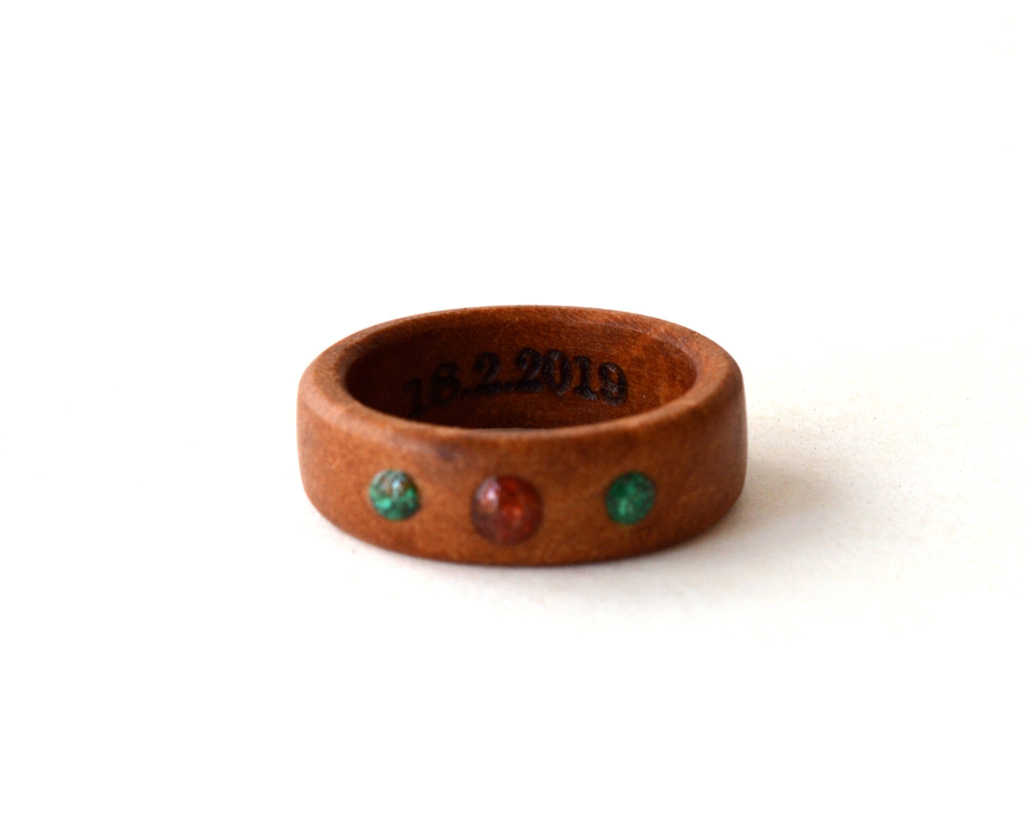 Wood Promise Rings Promise Ring for Her Wood Inlay Ring Engraved Ring | Etsy