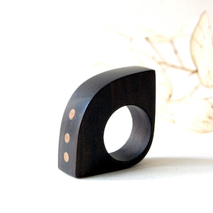 Unique ring, Ebony wood ring, Dark wood ring, Wood ring, Statement wood ring, Wood ring for women, Eco friendly ring, 5th anniversary gift