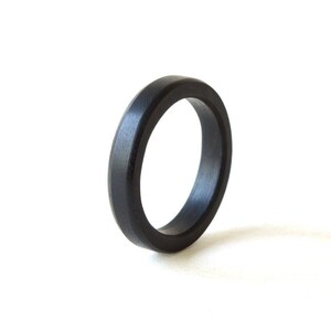 Ebony Rings set, Black His And Hers Rings, Engraved Wood Ring, Wood Wedding Ring Set, Simple Wedding Band Set, 5th Wedding Anniversary Gift image 10