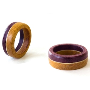 His and hers wood rings, wood bands, couple rings, wood rings, Initial rings, wood ring set, matching couple rings