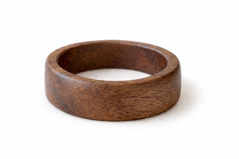 Walnut ring, Wooden ring, Male Wedding Band, Inside engraved ring, Mens wood ring, Couples wedding bands, Initial ring, Promise ring for him image 9