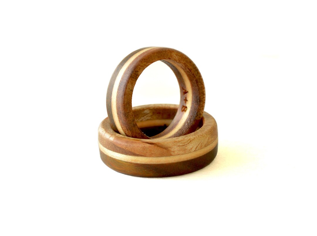 Wood Promise Rings Wood Ring Set, Promise Rings for Couples, Engraved Wooden Ring, Couple ...