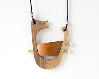 Wooden pendant, Wooden necklace, Natural Necklace, Women Pendant