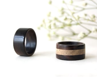 Rings for couples, Wedding wood rings, Ebony Ring, Wedding Ring