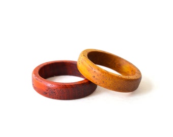Wood wedding ring set, Wood wedding band, couple ring set, wood ring