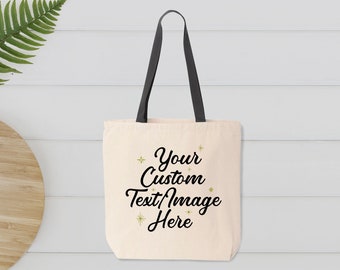 Custom text or image 100% cotton personalized canvas tote bag