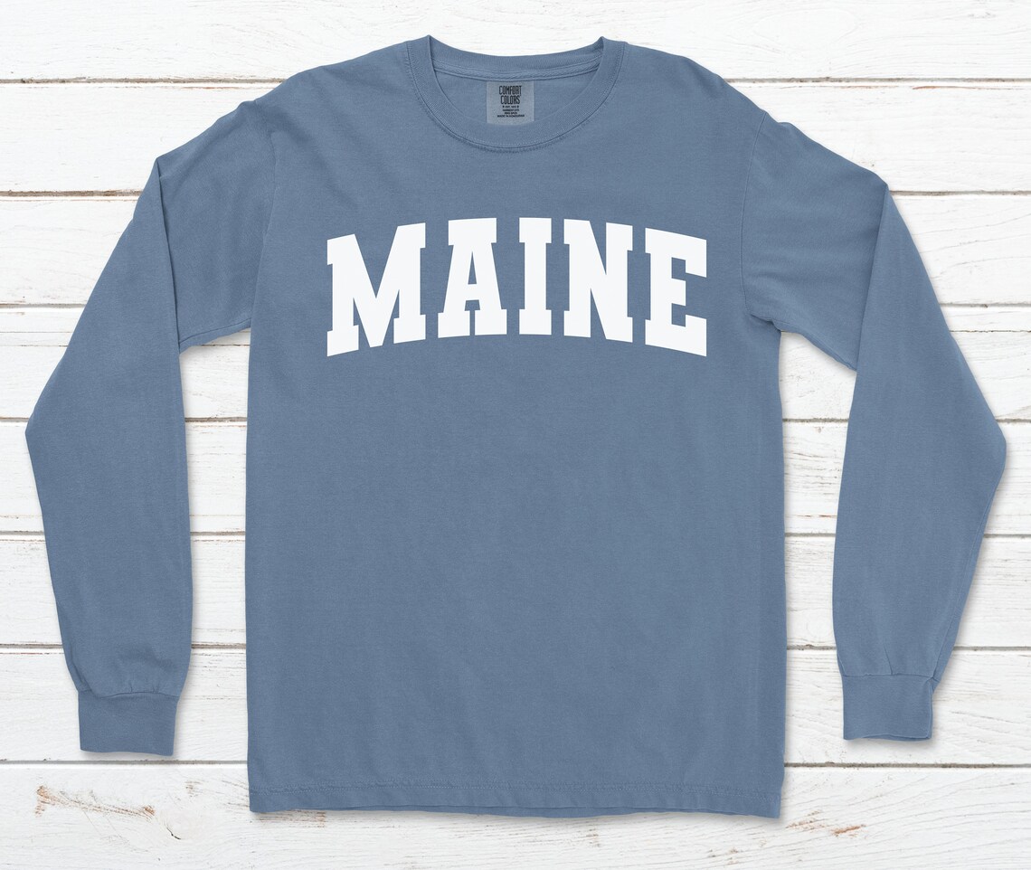 Comfort Colors Maine long sleeve t-shirt | Etsy