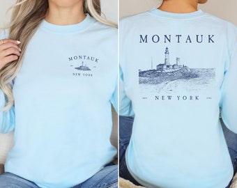 Comfort Colors Montauk Point Lighthouse New York long sleeve t-shirt