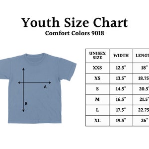 Youth Comfort Colors Custom Text or Image Personalized youth short sleeve t-shirt image 7