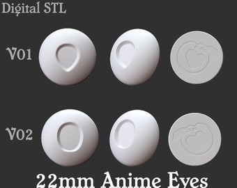 22 mm Anime Doll Auge Base (passend für Smart Doll) *STL digitale Datei*