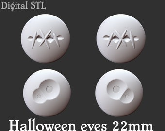 22mm Halloween Augen Basis (passend für Smart Doll) *STL digital Datei*
