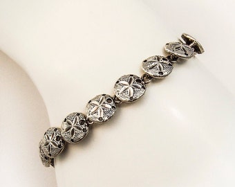Sand Dollars and Hearts and Kisses Designs 2 Silver Bracelets