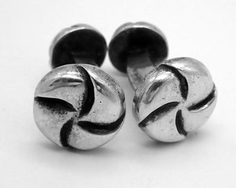 Round Cufflinks Handmade Sterling Silver Mexico