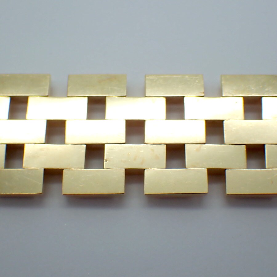 Wide Track Link Bracelet 14K Yellow Gold - Etsy Wide Track Link Bracelet 14K Yellow Gold - Etsy