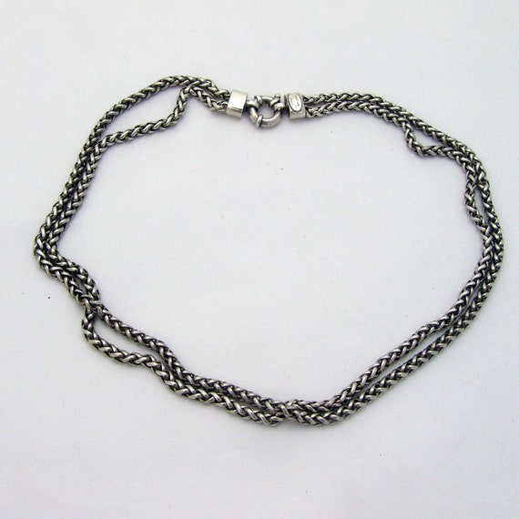 Flli Menegatti Double Chain Necklace Sterling Silv
