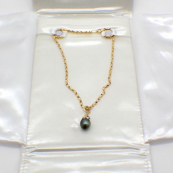 Chimento Chain Necklace Tahitian Pearl Pendant 18… - image 3