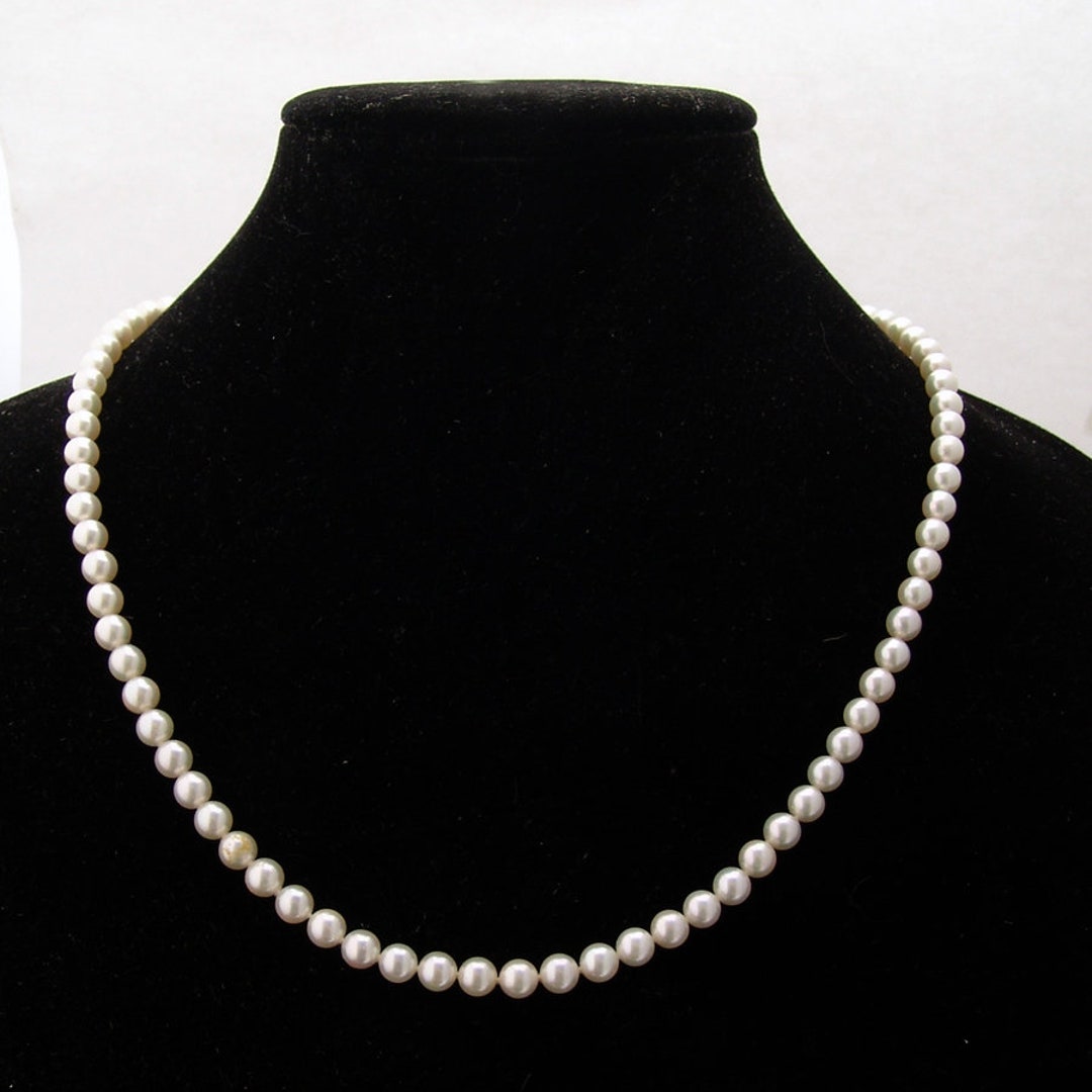 Mikimoto Cultured Pearl Strand Necklace 18K Gold Clasp Etsy