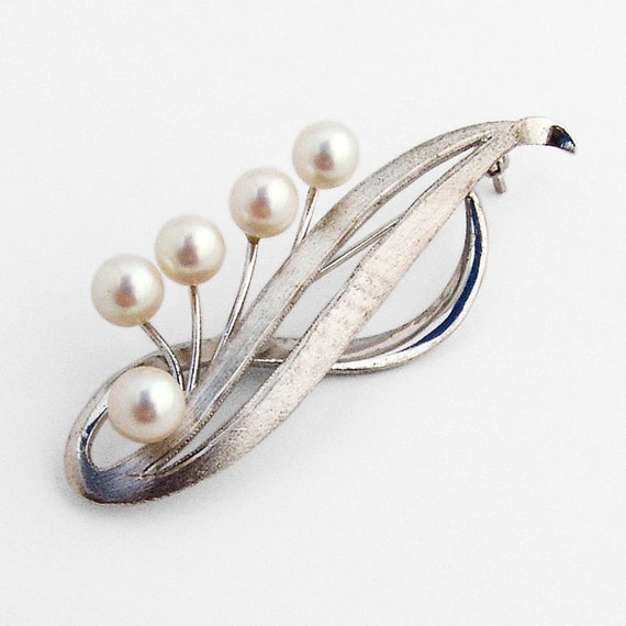 Foliate Pearl Brooch Sterling Silver Etsy Australia