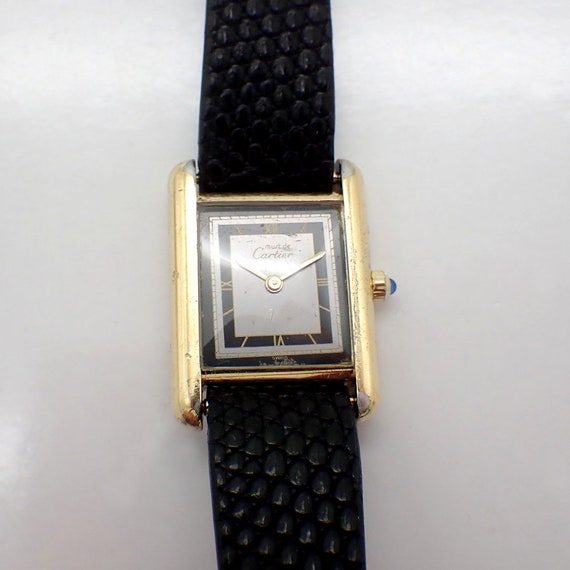 Cartier Must De Cartier Tank Watch Sterling Silver Vermeil