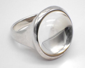 Robert Lee Morris Oval Crystal Ring Sterling Silver 10 1/4