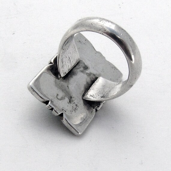 Rectangular Turquoise Ring Sterling Silver - image 3