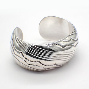Navajo Cuff Bracelet Ernest Bilagody Sterling Silver