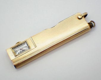 Verdura Gold Utility Tool Faca Relógio Lápis Chave Ouro Amarelo 14K
