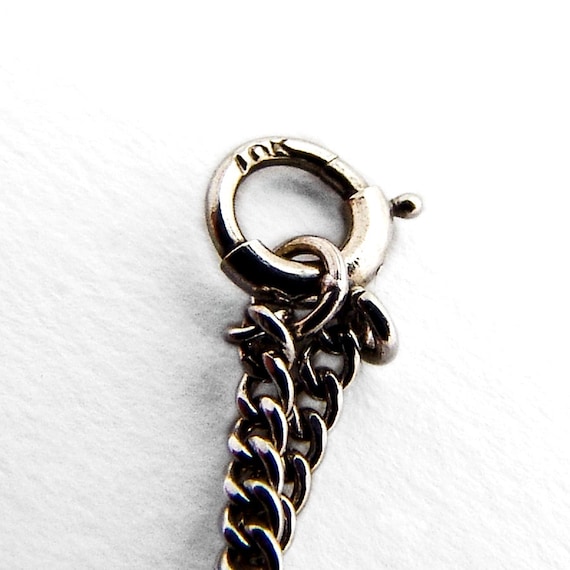 Art Deco Diamond Sapphire Pendant Chain Necklace … - image 6