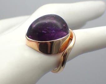 Amethyst Cabochon Ring 18K Gold A Dragsted Denmark