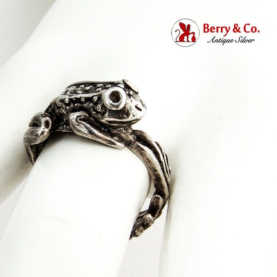 Figural Frog Ring Sterling Silver