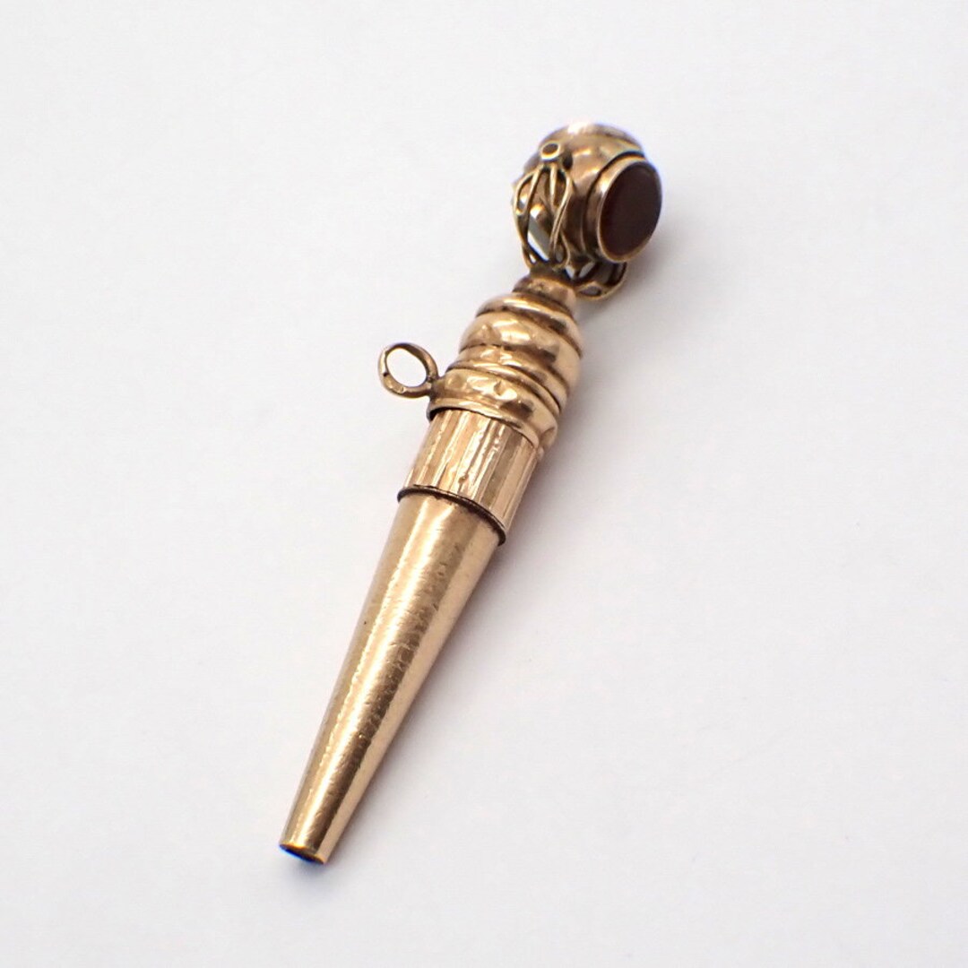 Antique Pocket Watch Key Fob Stone Spinner European Gold Hallmark - Etsy