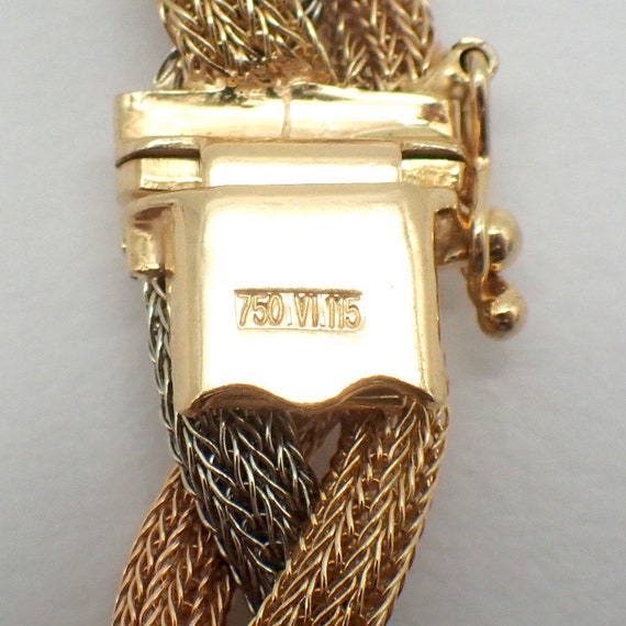 Tricolor Woven Design Chain Necklace 18K Gold - image 4