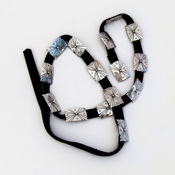 Concho Belt Sterling Silver Leather