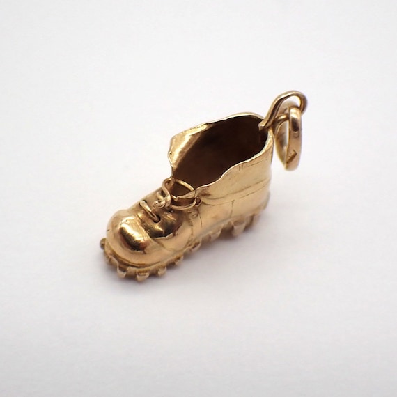 Boot Shoe Charm Pendant 16K Yellow Gold