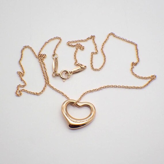 Tiffany Elsa Peretti Open Heart Pendant Necklace 18K Rose Gold - Etsy