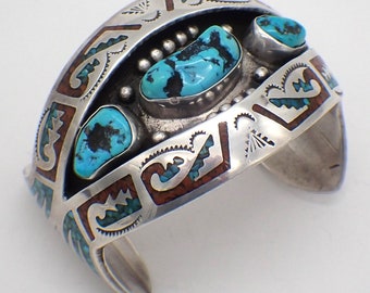 NAVAJO/ナバホ族 作者不明 R.BAHE？刻印 SILVER 口豪奢 NAVAJO/ナバホ族 作者不明 SILVER R.BAHE？刻印