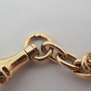 Ornate Panel Link Watch Fob Two Tone 14K Gold image 6