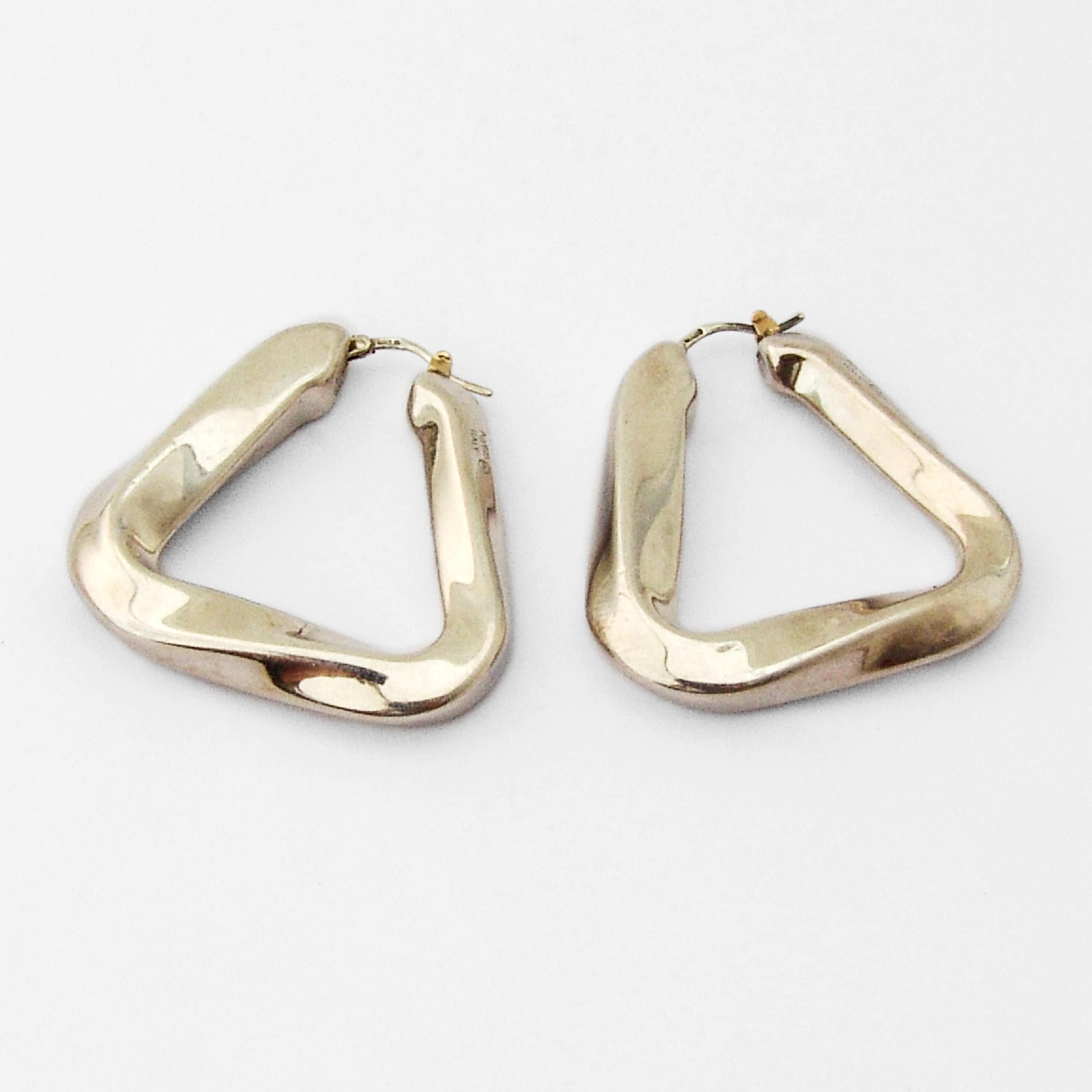 Bottega Veneta Essentials Twisted Triangle Hoop Earrings - Etsy